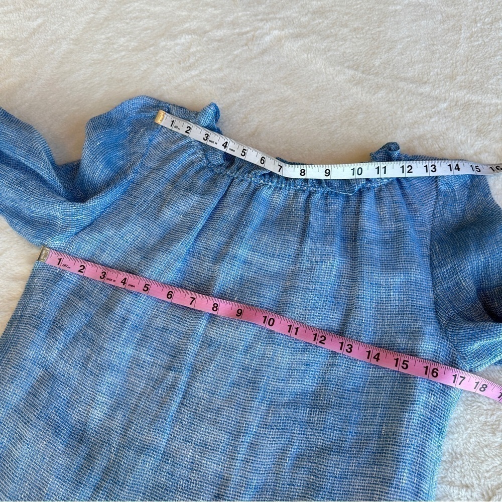 💥SALE💥 Goat NWOT Renoir Linen Cotton Blue Neck Long Sleeve Top Shirt XS (2) - Picture 4 of 12